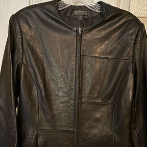 Classified Entier black leather jacket in size 6.